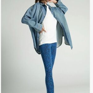 RAGDOLL LA Blue Leopard Print Leggings
